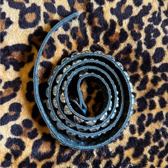 Studded Black Leather Belt - Picture 3 of 3